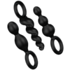 Satisfyer Set of 3 — Butt Plug, Silicone, Black — Anal