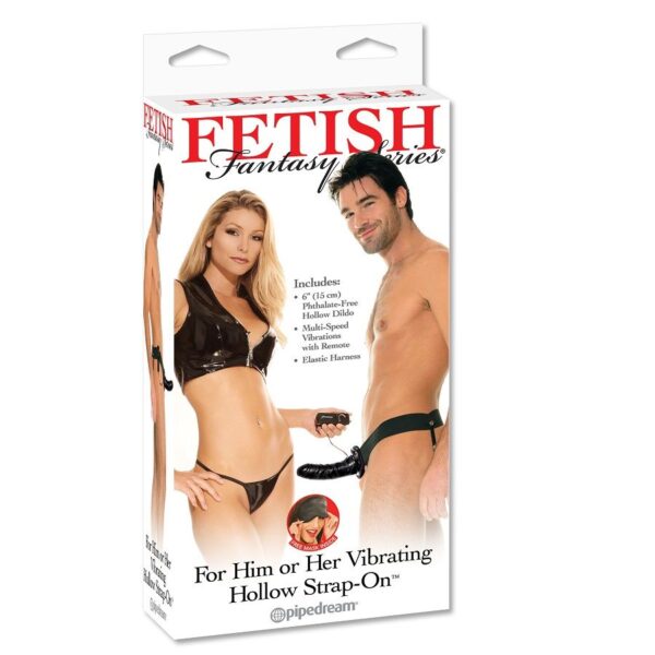 Fetish Fantasy Series — Vibrating Strap-On, 15 cm, Black — Hollow Strap-Ons — view 4