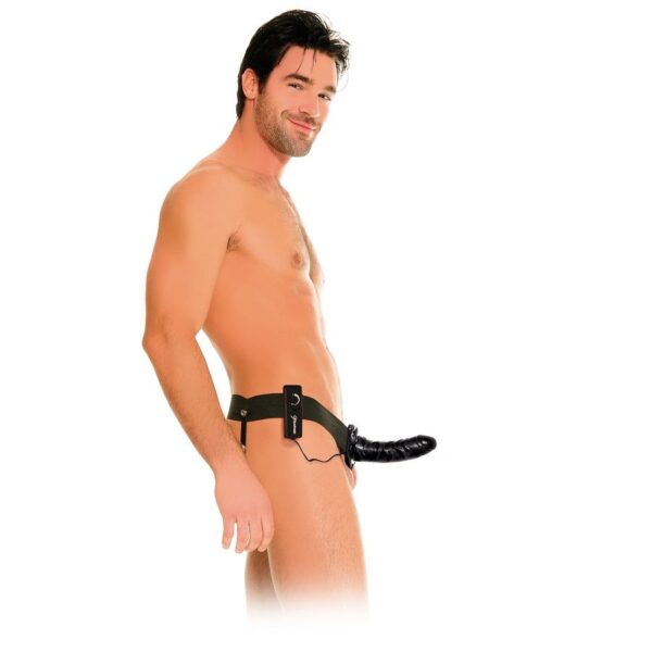 Fetish Fantasy Series — Vibrating Strap-On, 15 cm, Black — Hollow Strap-Ons — view 2