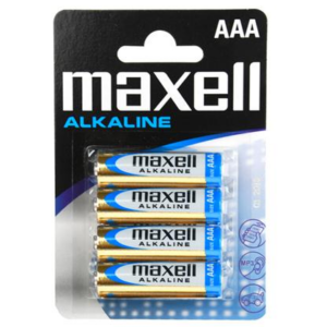 Maxell Alkaline AAA LR03 — Batteries, 4 Pack — Batteries & Spare Parts