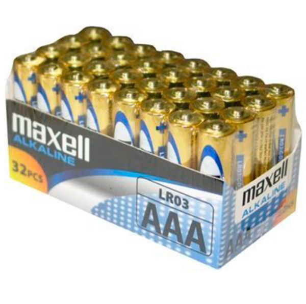 Maxell Alkaline AAA LR03 — Batteries, 32 Pack — Batteries & Spare Parts