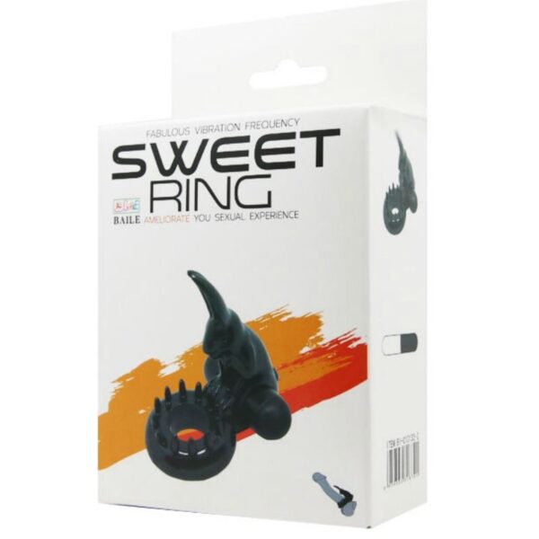 Baile Sweet Ring — Vibrating Cock Ring, Black — Clitoral Toys — view 7