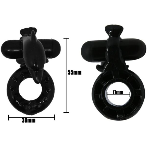 Baile Sweet Ring Dolphin — Vibrating Cock Ring, Black — Clitoral Stimulators — view 3