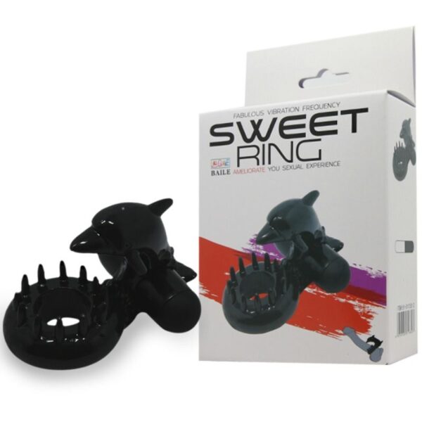 Baile Sweet Ring Dolphin — Vibrating Cock Ring, Black — Clitoral Stimulators — view 8