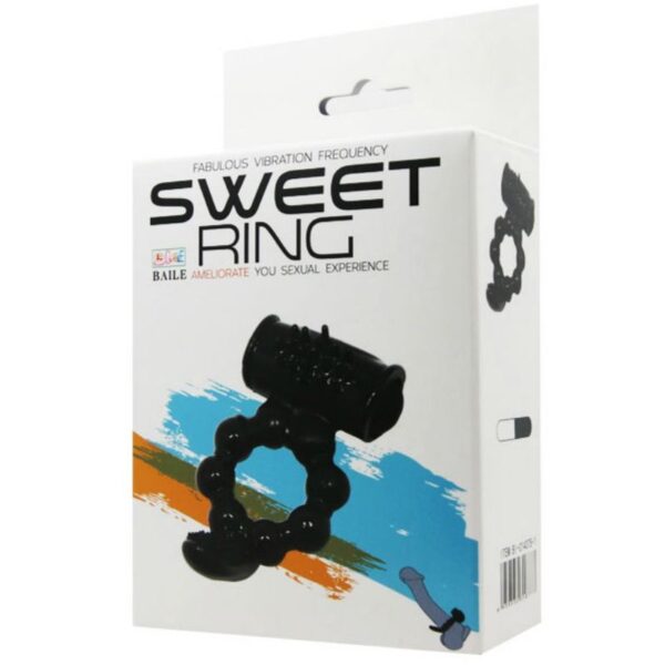 Baile Sweet Ring Double — Vibrating Cock Ring, Black — Clitoral Toys — view 7