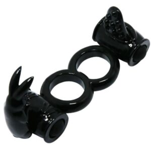 Baile Sweet Double Rabbit — Vibrating Cock Ring, Black — Clitoral Toys
