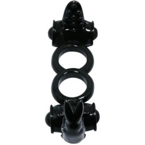 Baile Sweet Double Rabbit — Vibrating Cock Ring, Black — Clitoral Toys — view 2