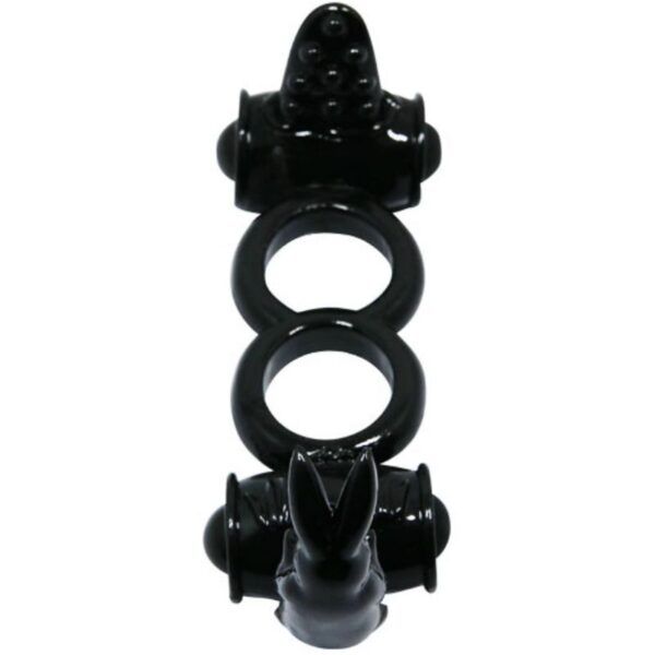 Baile Sweet Double Rabbit — Vibrating Cock Ring, Black — Clitoral Toys — view 2
