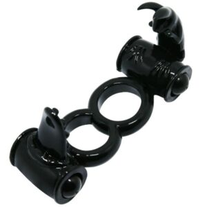 Baile Sweet Double Rabbit — Vibrating Cock Ring, Black — Clitoral Toys — view 4