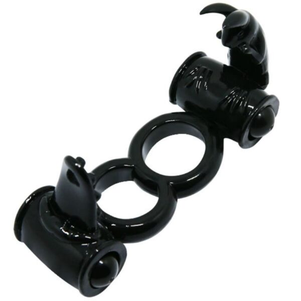 Baile Sweet Double Rabbit — Vibrating Cock Ring, Black — Clitoral Toys — view 4