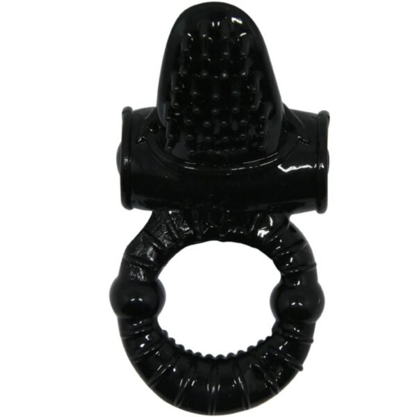 Baile Sweet Ring Textured — Vibrating Cock Ring, Black — Clitoral Toys — view 8