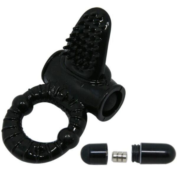 Baile Sweet Ring Textured — Vibrating Cock Ring, Black — Clitoral Toys — view 5