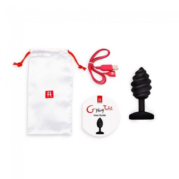 G-vibe Gplug Twist — Vibrating Butt Plug, Rechargeable, Black — Anal — view 2