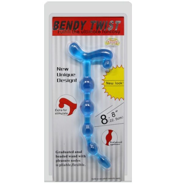 Baile Bendy Twist — Anal Beads, Blue — view 2