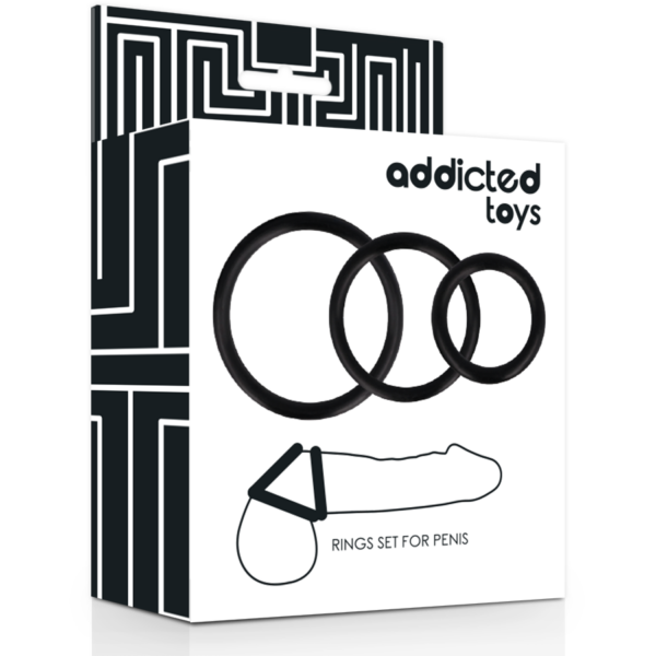 Addicted Toys Rings — Cock Ring Set, Black — Classic Cock Rings — view 2