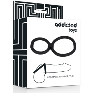Addicted Toys Adjustable Double — Cock Ring, Black — Classic Cock Rings — view 3
