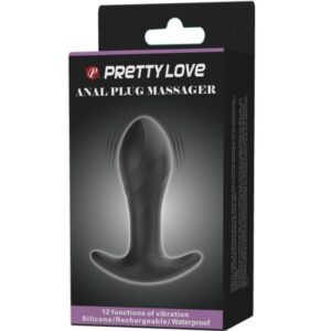 Pretty Love — Vibrating Butt Plug, Rechargeable, Black — Anal — view 4