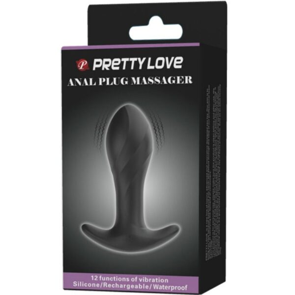 Pretty Love — Vibrating Butt Plug, Rechargeable, Black — Anal — view 4