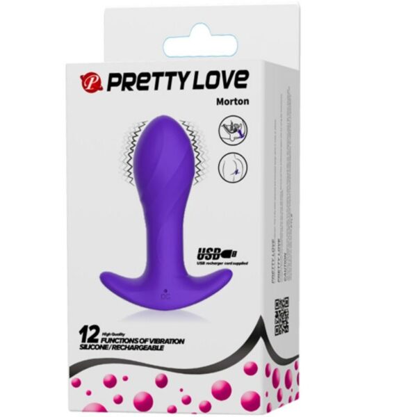 Pretty Love — Vibrating Butt Plug, Rechargeable, Lilac — Anal — view 4