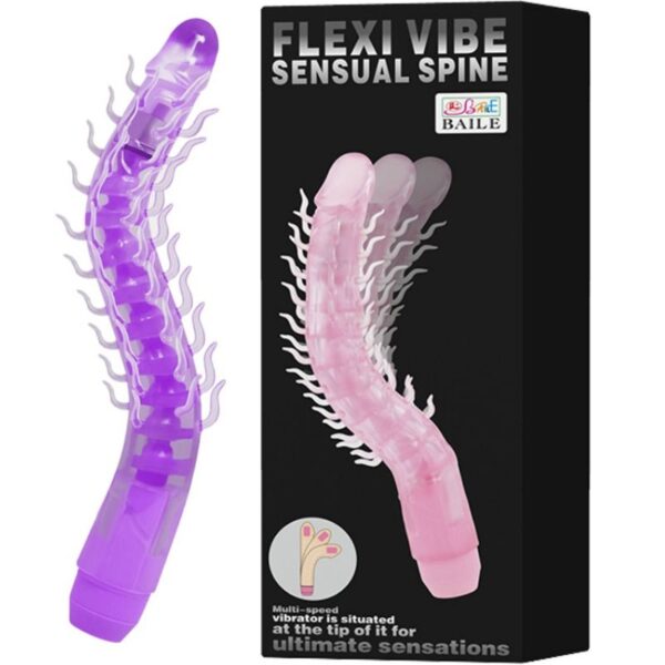 Baile Flexi Vibe Sensual Spine — Vibrating Dildo, 23.5 cm, Lilac — Classic Vibrators — view 3