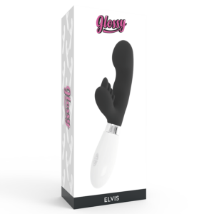 Glossy Elvis — Rabbit Vibrator, Silicone, Black — Rabbit Vibrators — view 4