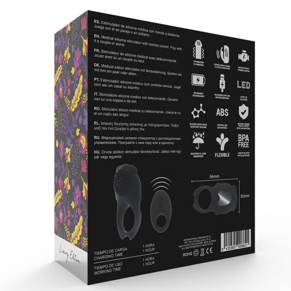 Mia Colosseo — Vibrating Cock Ring, Remote Control, Black — Cock Rings — view 7