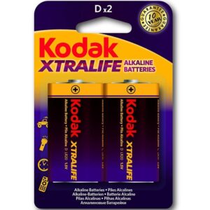 Kodak Xtralife Alkaline D LR20 — Batteries, 2 Pack — Batteries & Spare Parts