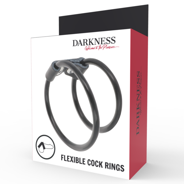 Darkness Double — Cock Ring, Leather and Rubber — Classic Cock Rings — view 4