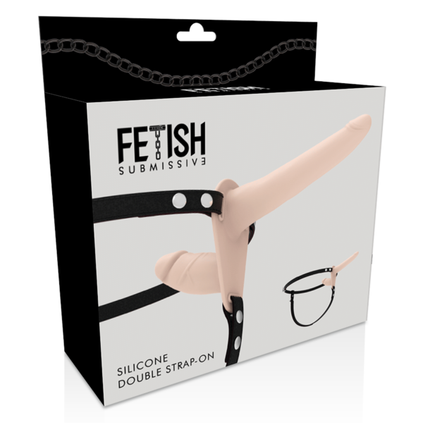 Fetish Submissive — Double Strap-On, Silicone, Flesh — Double Penetration Strap-Ons — view 5