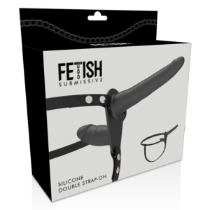 Fetish Submissive — Double Strap-On, Silicone, Black — Double Penetration Strap-Ons — view 4
