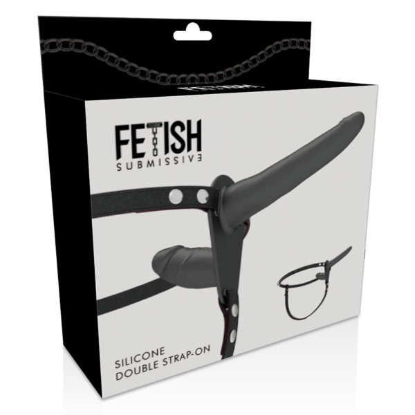 Fetish Submissive — Double Strap-On, Silicone, Black — Double Penetration Strap-Ons — view 4