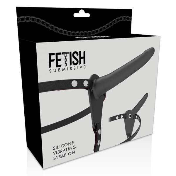 Fetish Submissive — Vibrating Strap-On, Silicone, 15 cm, Black — Strap-Ons & Harnesses — view 4