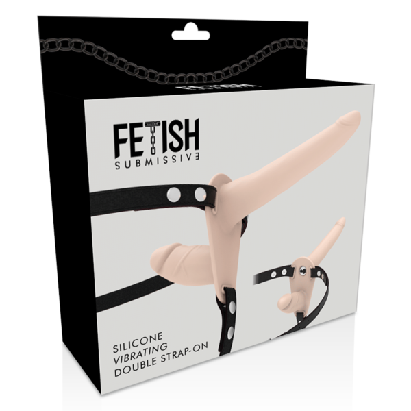Fetish Submissive Double — Vibrating Strap-On, Silicone, Flesh — Double Penetration Strap-Ons — view 4