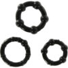 Seven Creations — Cock Ring Set, Silicone, Black — Classic Cock Rings