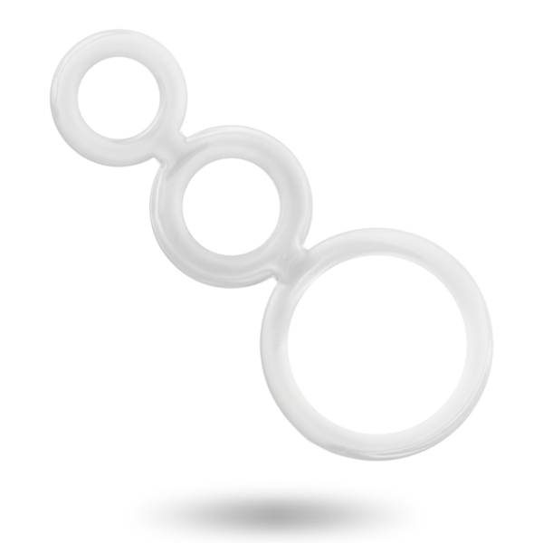 Addicted Toys Triple — Cock Ring, Transparent — Classic Cock Rings — view 2