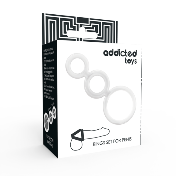 Addicted Toys Triple — Cock Ring, Transparent — Classic Cock Rings — view 4