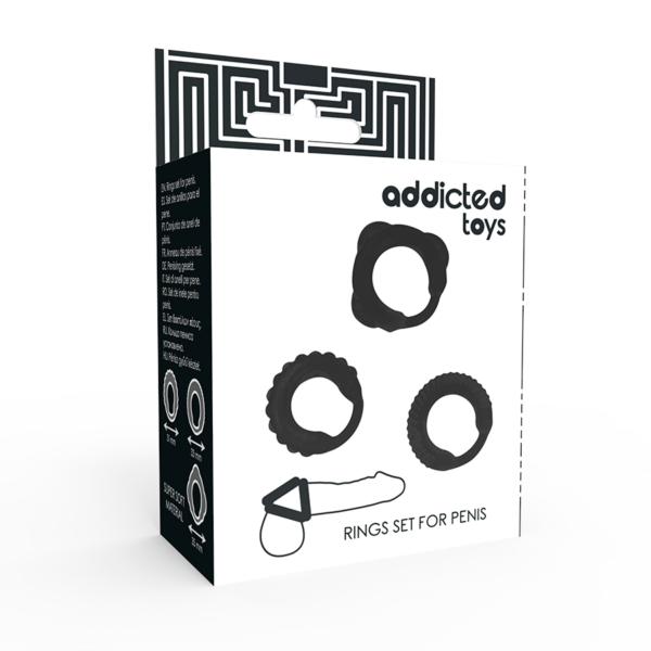 Addicted Toys — Cock Ring Set, Black — Classic Cock Rings — view 2