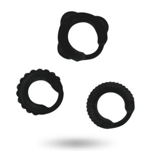 Addicted Toys — Cock Ring Set, Black — Classic Cock Rings