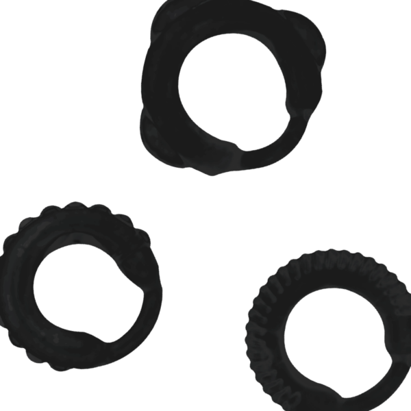 Addicted Toys — Cock Ring Set, Black — Classic Cock Rings — view 5