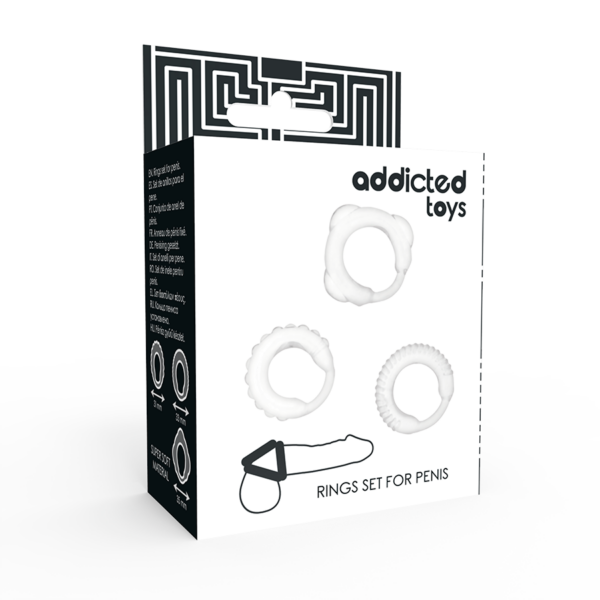 Addicted Toys — Cock Ring Set, Clear — Classic Cock Rings — view 3