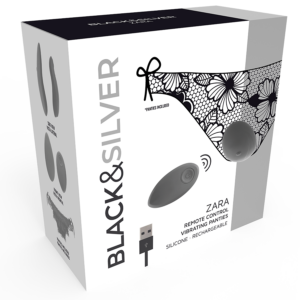 Black & Silver Zara — Panty Vibrator, Remote Control — Clitoral Stimulators — view 2