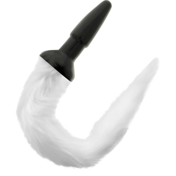 Darkness — Tail Butt Plug, Silicone, 12 cm, White — Anal — view 4