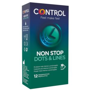 Control Nonstop Dots and Lines — Delay Condoms, 12 Pack — Condom Multipacks