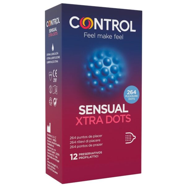 Control Xtra Dots — Dotted Condoms, 12 Pack — Condom Multipacks