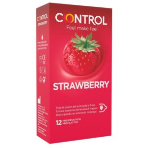 Control Adapta Strawberry — Flavoured Condoms, 12 Pack — Condom Multipacks