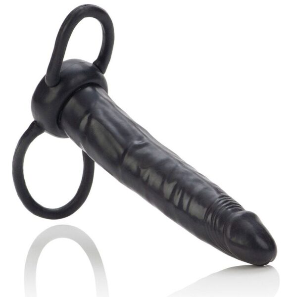 CalExotics Accommodator Dual Penetrator — Cock Ring, Black — Double Penetration Rings
