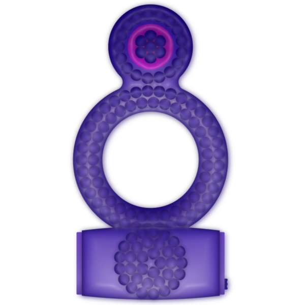 Casual Love Double Pleasure — Vibrating Cock Ring, Purple — Cock Rings