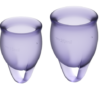 Satisfyer Feel Confident — Menstrual Cup Kit, Silicone, Purple — Menstrual Cups