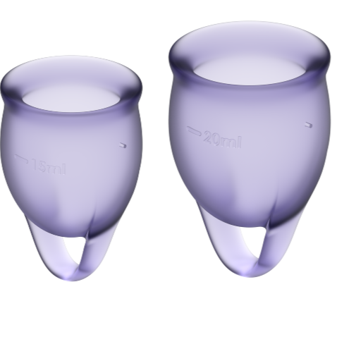 Satisfyer Feel Confident — Menstrual Cup Kit, Silicone, Purple — Menstrual Cups