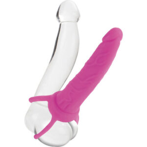 CalExotics Dual Penetrator — Cock Ring, Silicone, Pink — Double Penetration Rings